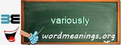 WordMeaning blackboard for variously